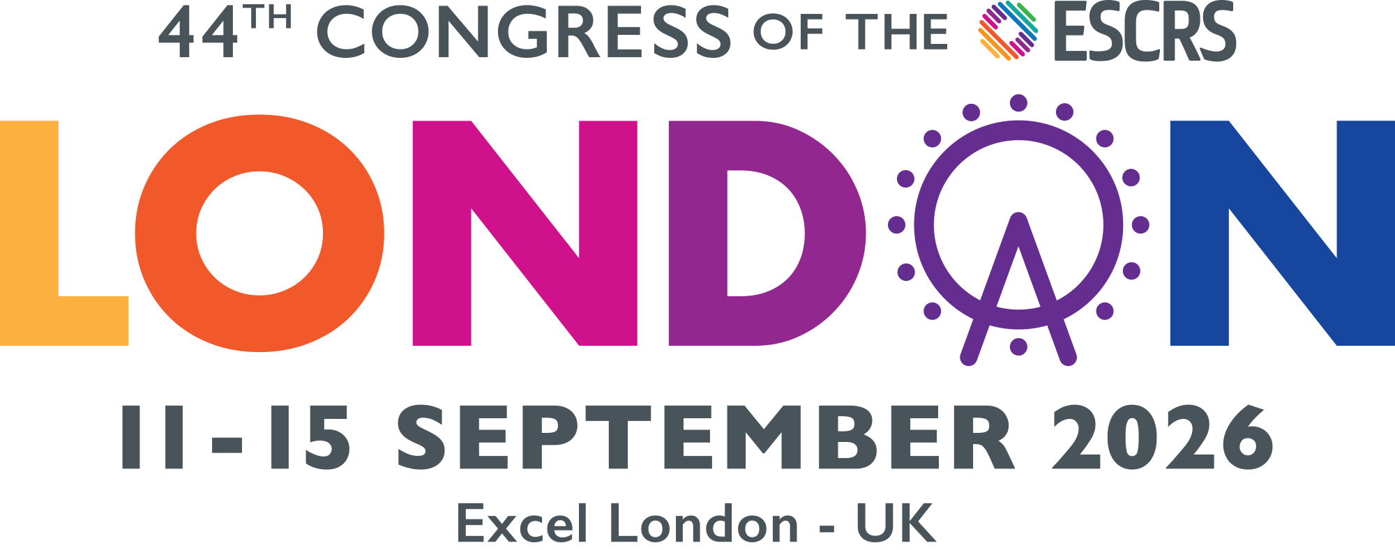 Cartaz oficial do ESCRS 2026, Congresso Europeu de Catarata e Cirurgia Refrativa, em Londres